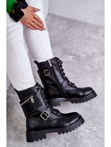 Odiniai batai ant plokščiakulnių Black Marlis