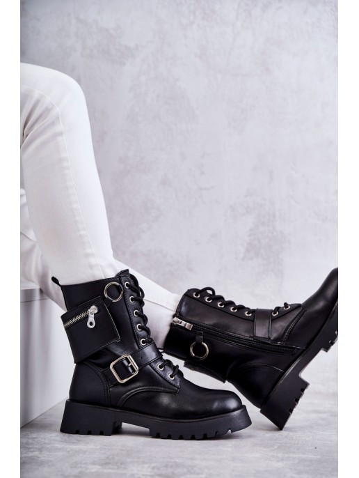 Odiniai batai ant plokščiakulnių Black Marlis