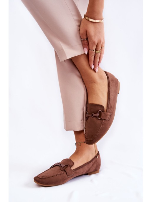 Zomšiniai batukai su puošmena Brown Santi