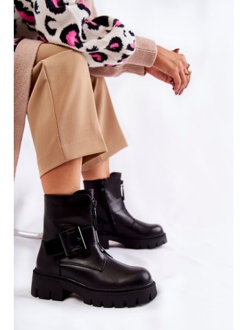 Women's Warm Boots With Zipper Black Torey