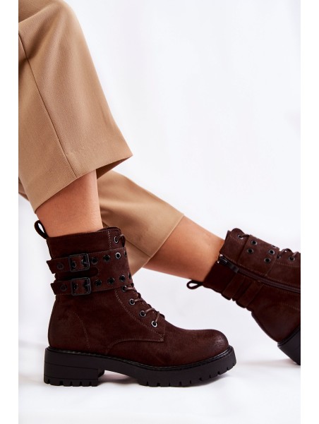 Women's Suede Warm Boots Brown Silvor