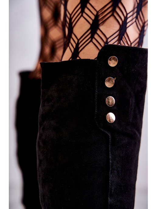 Warm Suede Flat Heel Boots Black Laura Warm Suede Flat Heel Boots Black Laura