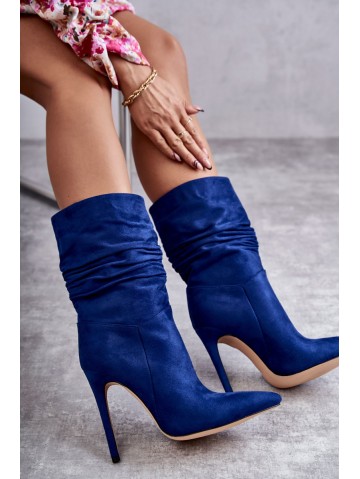 Women's Wrinkled Boots Boots Blue Laguna 2