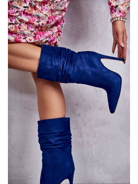 Women's Wrinkled Boots Boots Blue Laguna