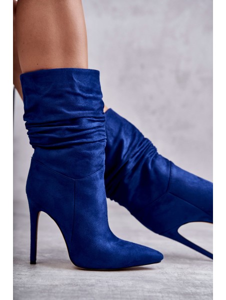 Women's Wrinkled Boots Boots Blue Laguna