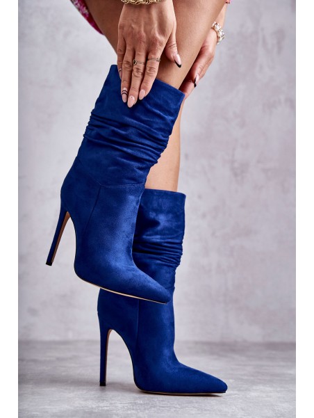 Women's Wrinkled Boots Boots Blue Laguna