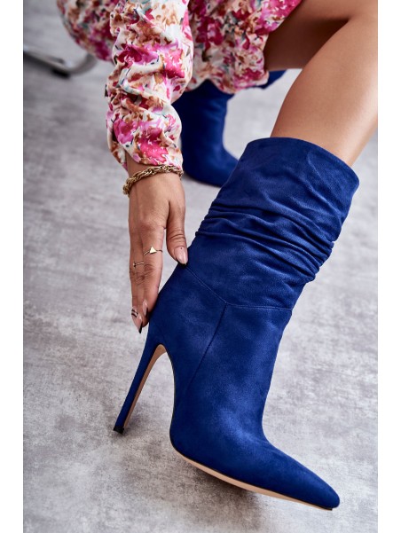 Women's Wrinkled Boots Boots Blue Laguna