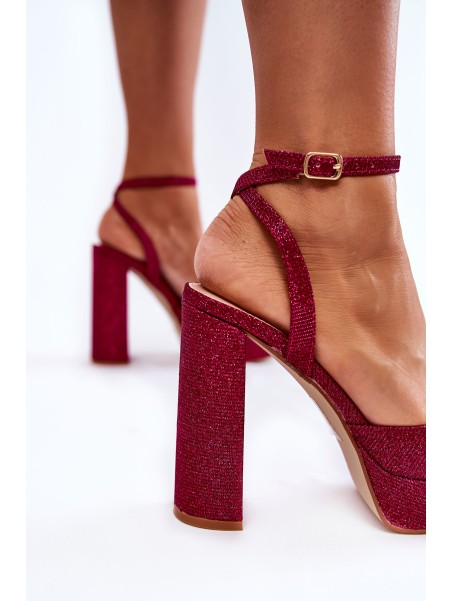 Women's Sandals Glitter On a Heel Dark pink Rosel