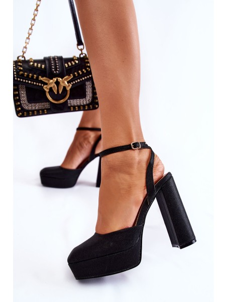 Women's Sandals Glitter On a Heel black Rosel