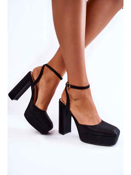 Women's Sandals Glitter On a Heel black Rosel