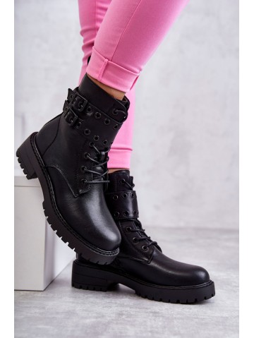 Women's Warm Leather Boots Black Silvor