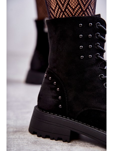 Suede Boots With Studs Black Palmira