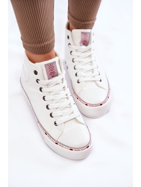 Women's High Warmed up Sneakers Cross Jeans KK2R4044C White