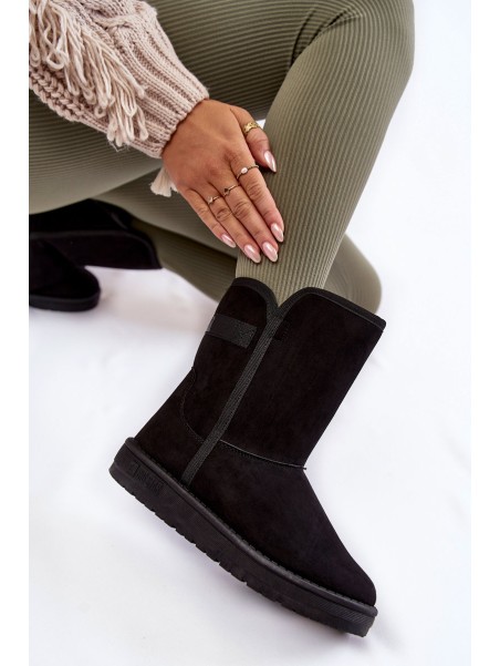 Women's High Snow Boots Big Star KK274618 Black