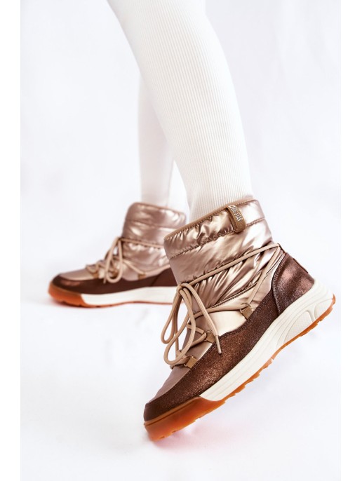 Women's snow boots Memory Foam Big Star KK274276 Gold-Brown Women's snow boots Memory Foam Big Star KK274276 Gold-Brown