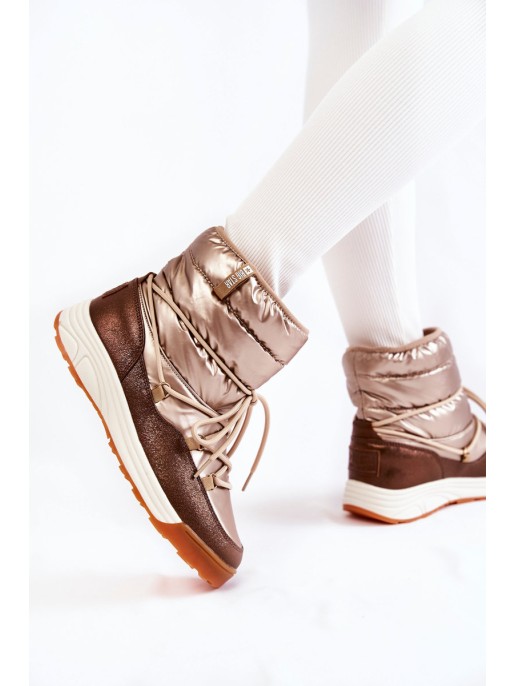 Women's snow boots Memory Foam Big Star KK274276 Gold-Brown Women's snow boots Memory Foam Big Star KK274276 Gold-Brown