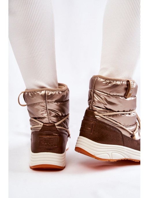 Women's snow boots Memory Foam Big Star KK274276 Gold-Brown Women's snow boots Memory Foam Big Star KK274276 Gold-Brown