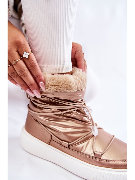 Moteriški izoliuoti sniego batai Big Star KK274194 Beige Moteriški izoliuoti sniego batai Big Star KK274194 Beige