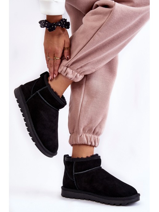 Women's Suede Low Snow Boots Black Shelie Women's Suede Low Snow Boots Black Shelie