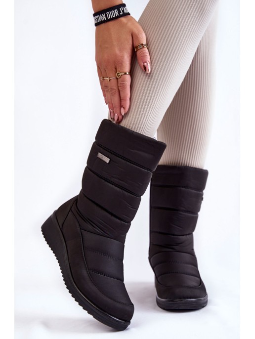 Warm Wedge Snow Boots Black Calena