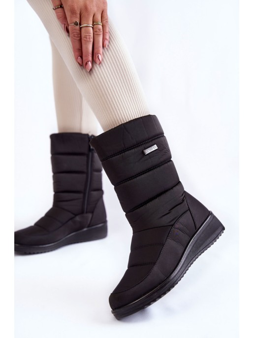 Warm Wedge Snow Boots Black Calena