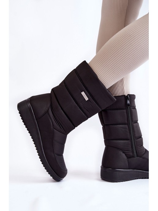 Warm Wedge Snow Boots Black Calena