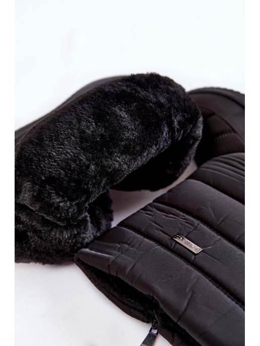 Warm Wedge Snow Boots Black Calena