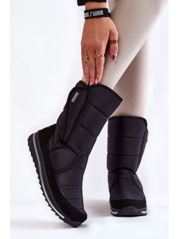 Women's Snow Boots With Velcro Progress PROGJ-22-128 Black