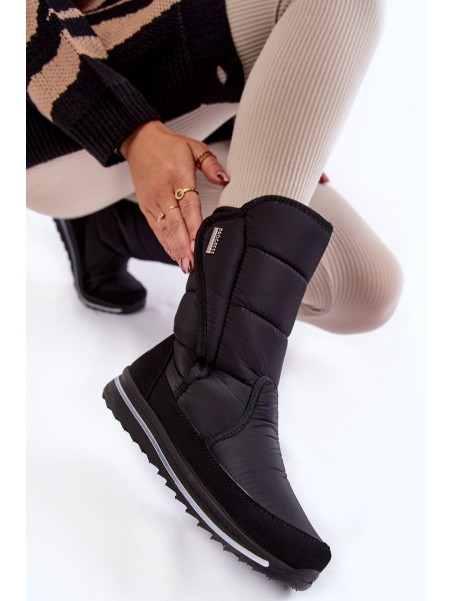 Women's Snow Boots With Velcro Progress PROGJ-22-128 Black