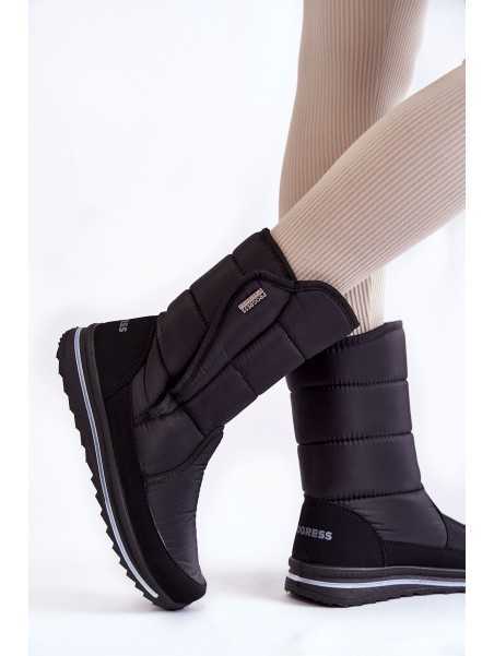 Women's Snow Boots With Velcro Progress PROGJ-22-128 Black