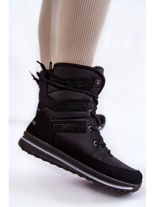 Women's Lace-up Snow Boots Progress PROGJ-22-134 Black Women's Lace-up Snow Boots Progress PROGJ-22-134 Black
