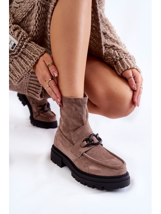 Women's Suede Booties La.Fi 250042B-SU Beige Women's Suede Booties La.Fi 250042B-SU Beige