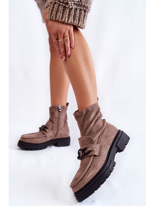 Women's Suede Booties La.Fi 250042B-SU Beige Women's Suede Booties La.Fi 250042B-SU Beige