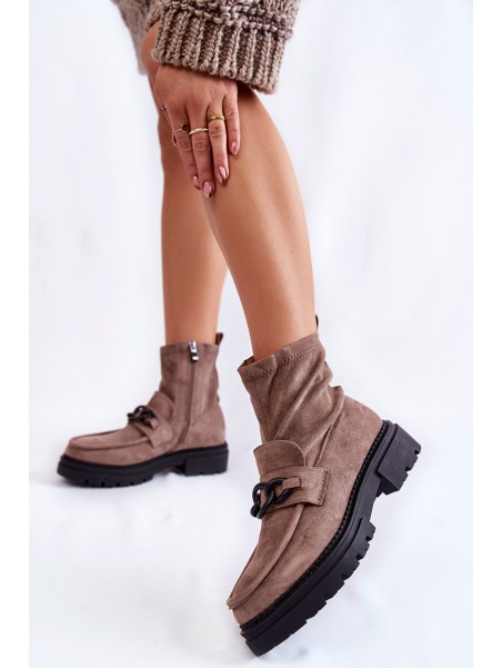 Women's Suede Booties La.Fi 250042B-SU Beige