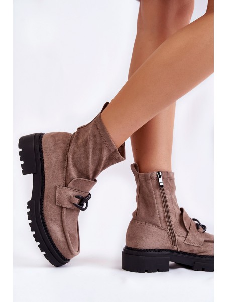 Women's Suede Booties La.Fi 250042B-SU Beige