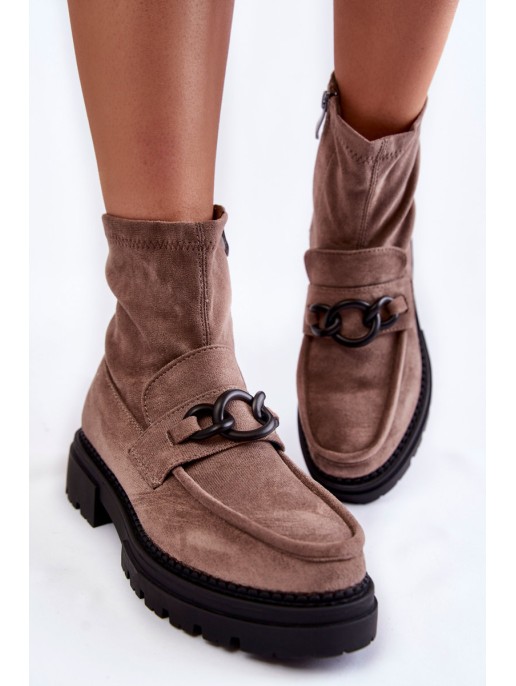 Women's Suede Booties La.Fi 250042B-SU Beige Women's Suede Booties La.Fi 250042B-SU Beige