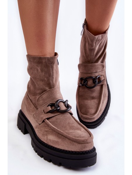 Women's Suede Booties La.Fi 250042B-SU Beige