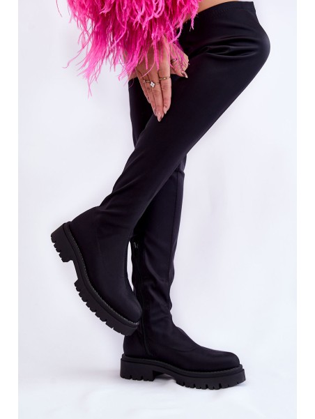 Moteriški batai virš kelių Juoda Brinna