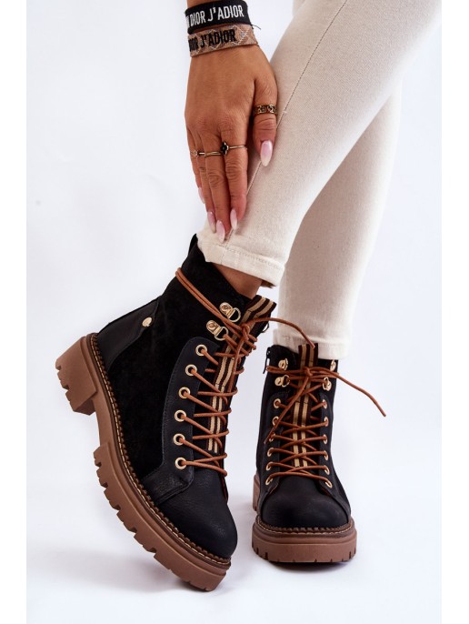 Black Suede Trapper Boots Alette