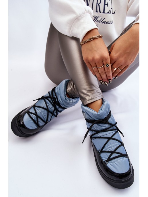 Women's Fashionable Lace-up Snow Boots Blue Carrios Women's Fashionable Lace-up Snow Boots Blue Carrios