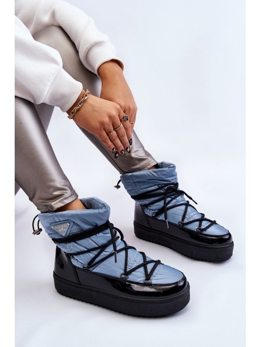 Women's Fashionable Lace-up Snow Boots Blue Carrios Women's Fashionable Lace-up Snow Boots Blue Carrios