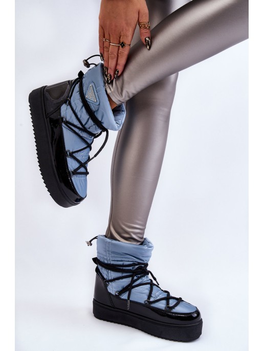 Women's Fashionable Lace-up Snow Boots Blue Carrios Women's Fashionable Lace-up Snow Boots Blue Carrios