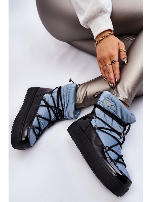 Women's Fashionable Lace-up Snow Boots Blue Carrios Women's Fashionable Lace-up Snow Boots Blue Carrios