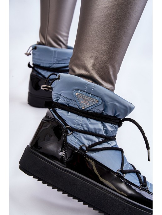 Women's Fashionable Lace-up Snow Boots Blue Carrios Women's Fashionable Lace-up Snow Boots Blue Carrios