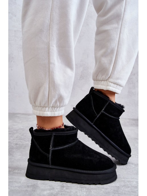 Fashionable Suede Low Snow Boots Black Nucca Fashionable Suede Low Snow Boots Black Nucca