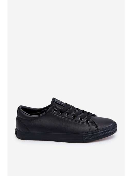 Women's Classic Leather Sneakers Black Misima
