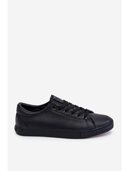 Women's Classic Leather Sneakers Black Misima