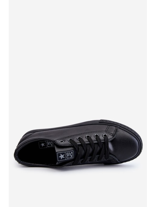 Women's Classic Leather Sneakers Black Misima