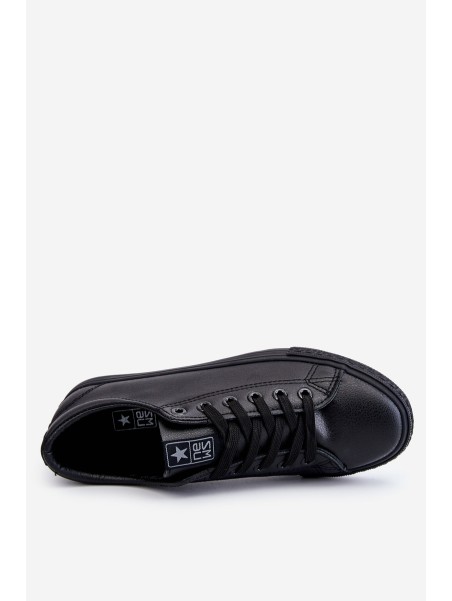 Women's Classic Leather Sneakers Black Misima