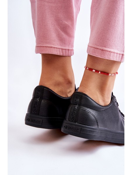 Women's Classic Leather Sneakers Black Misima